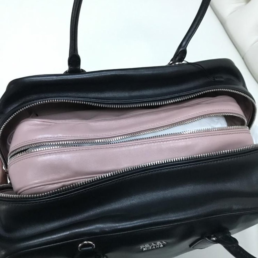 Prada Inside Bag Black Soft Calfskin Leather